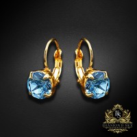 Auskarai moterims DiamondSky „Glory (Aquamarine Blue)“ su Swarovski kristalais