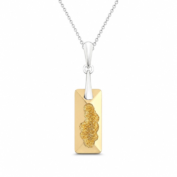 Sudraba komplekts „Augošais Kristāls II (Golden Shadow)“ ar Swarovski® kristāliem