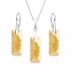 Sudraba komplekts „Augošais Kristāls II (Golden Shadow)“ ar Swarovski® kristāliem