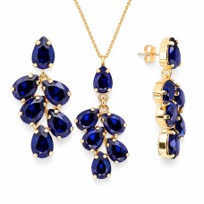 Komplekts sievietēm „Amber II (Dark Indigo)“ ar Preciosa® kristāliem