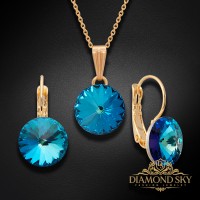 Komplekts "Klaris II (Bermuda Blue)" ar Swarovski™ kristāliem