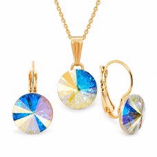 Papuošalų rinkinys moterims DiamondSky Clarice II (Crystal AB) su Swarovski kristalais