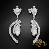 Kāzu auskari "J'Adore V (White Opal)" ar Swarovski™ kristāliem