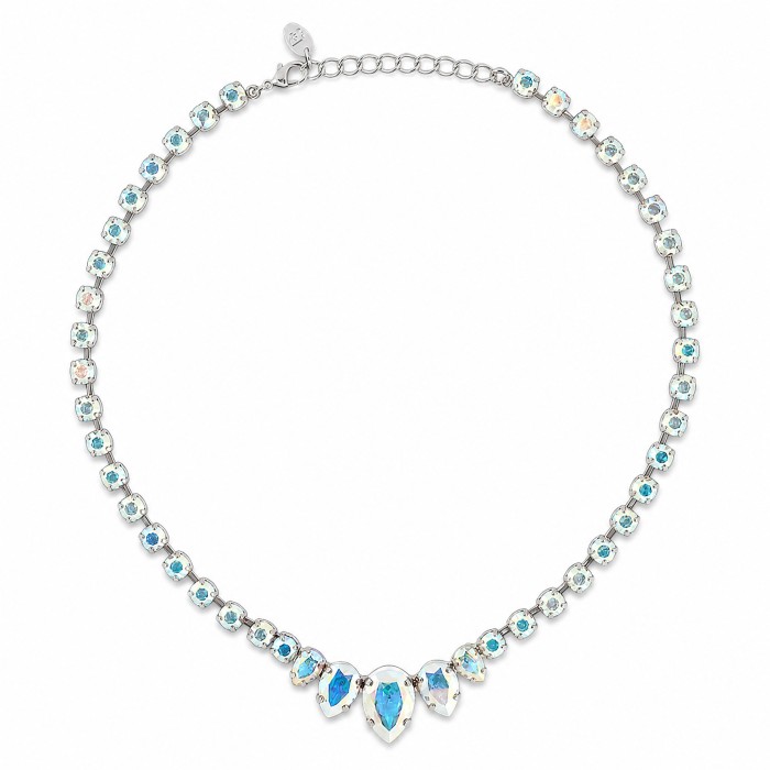 Kāzu kaklarota „Leonora (Aurora Borealis)“ ar Swarovski™ kristāliem