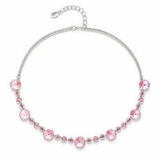 Kaklo papuošalas moterims DiamondSky „Vortex II (Light Rose)“ su Swarovski kristalais