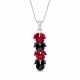 Sudraba kulons „Flamenco (Scarlet / Jet)“ ar Swarovski® kristāliem