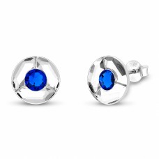 Sudraba auskari „Astra (Capri Blue)“ ar Swarovski® kristāliem