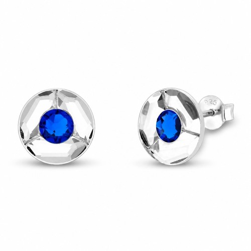 925 Sterling Silver Earrings “Astra (Capri Blue)” created with Crystals by Swarovski®