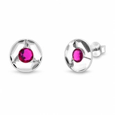 Sudraba auskari „Astra (Fuchsia)“ ar Swarovski® kristāliem