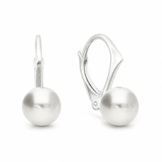 925 Sterling Silver Earrings “Rani (Light Grey)” created with Pearls by Swarovski®