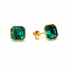 Sudraba auskari „Imperial II (Emerald)“ ar Swarovski® kristāliem