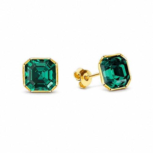 Sudraba auskari „Imperial II (Emerald)“