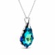 Sudraba kulons „Baroque V (Bermuda Blue)“ ar Swarovski® kristāliem