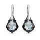 Серебряные серьги 925 пробы «Барокко V (Silver Night)» с кристаллами Swarovski®