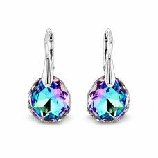 Sudraba auskari „Ledus Šķautnes (Vitrail Light)“ ar Swarovski® kristāliem