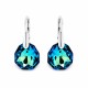 Sudraba auskari „Ledus Šķautnes (Bermuda Blue)“ ar Swarovski® kristāliem