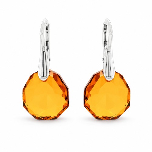 Sudraba auskari „Ledus Robežas (Light Amber)“