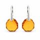 Sudraba auskari „Ledus Robežas (Light Amber)“ ar Swarovski™ kristāliem