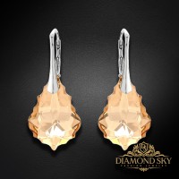 Sudraba auskari "Baroka V (Golden Shadow)" ar Swarovski™ kristāliem