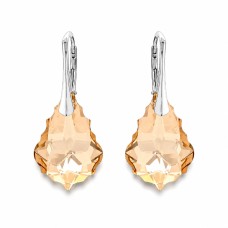 925 Sterling Silver Earrings “Baroque V (Golden Shadow)” created with Crystals by Swarovski®
