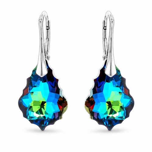 Серебряные серьги 925 пробы «Барокко V (Meridian Blue)»