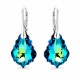 Sudraba auskari „Baroks V (Bermuda Blue)“ ar Swarovski® kristāliem