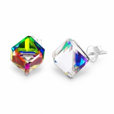 Sudraba auskari „Rubicon II (Vitrail Medium)“ ar Swarovski® kristāliem