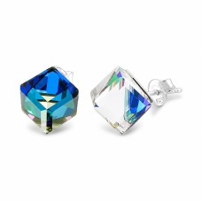 Sudraba auskari „Rubicon II (Bermuda Blue)“ ar Swarovski® kristāliem