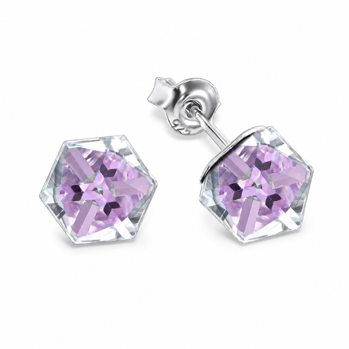 Sudraba auskari „Rubicon II (Vitrail Light)“ ar Swarovski® kristāliem