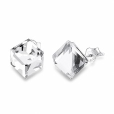 Sudraba auskari „Rubicon II (Comet Argent Light)“ ar Swarovski® kristāliem