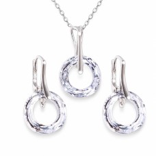 Sidabrinis papuošalų rinkinys moterims DiamondSky „Cosmic Ring“ su Swarovski kristalais
