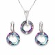 Sudraba komplekts „Cosmic Ring (Vitrail Light)“ ar Swarovski® kristāliem