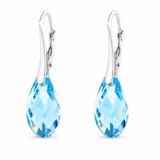 Sudraba auskari „Enchanté (Aquamarine)“ ar Swarovski® kristāliem