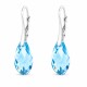 Sudraba auskari „Enchanté (Aquamarine)“ ar Swarovski® kristāliem