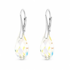 Sudraba auskari „Enchanté (Aurora Borealis)“ ar Swarovski® kristāliem