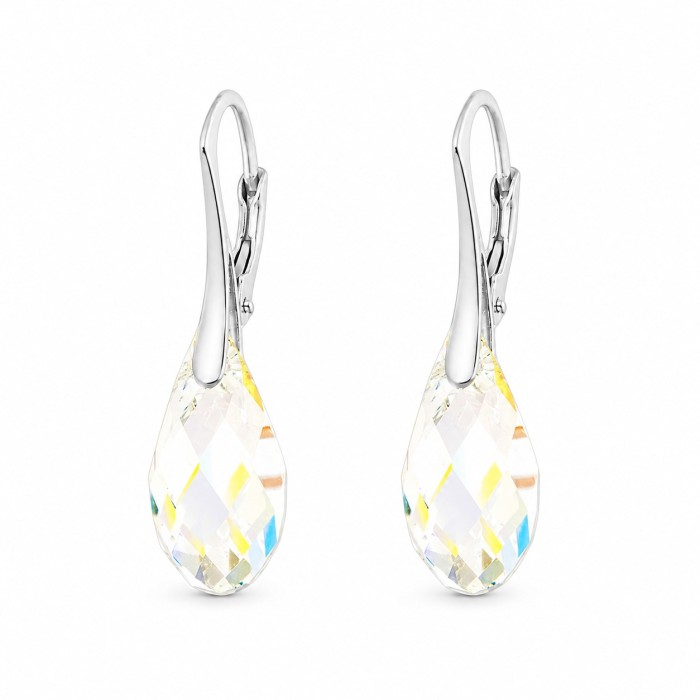 Sudraba auskari „Enchanté (Aurora Borealis)“ ar Swarovski® kristāliem