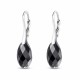 Sudraba auskari „Anšante (Jet)“ ar Swarovski® kristāliem