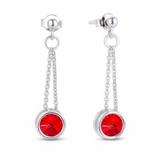 Sudraba auskari „Bonbon (Light Siam)“ ar Swarovski® kristāliem