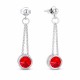 Sudraba auskari „Bonbon (Light Siam)“ ar Swarovski® kristāliem