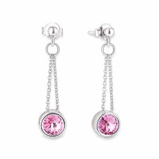 Sudraba auskari „Bonbons (Light Rose)“ ar Swarovski® kristāliem