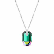 Серебряный кулон 925 пробы «Симбиоз (Emerald Scarabaeus Greeen)» с кристаллами Swarovski®