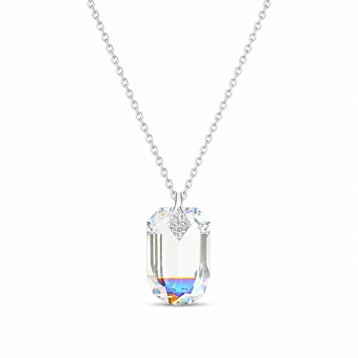 Sudraba kulons „Simbioze (Aurora Borealis)“ ar Swarovski® kristāliem