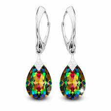 Sudraba auskari „Mēness Gaisma (Vitrail Medium)“ ar Swarovski™ kristāliem