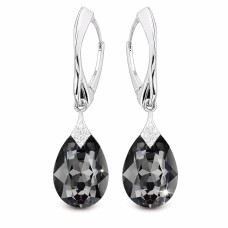 Sudraba auskari „Mēness Gaisma (Silver Night)“ ar Swarovski™ kristāliem
