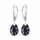 Sudraba auskari „Mēness Mirdzums (Jet)“ ar Swarovski® kristāliem