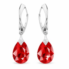 Sudraba auskari „Mēness Mirdzums (Light Siam)“ ar Swarovski® kristāliem