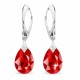 Sudraba auskari „Mēness Mirdzums (Light Siam)“ ar Swarovski® kristāliem