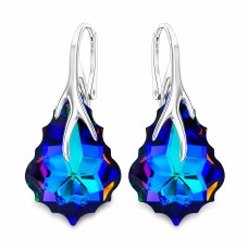 Sudraba auskari „Baroka VI (Meridian Blue)“ ar Swarovski™ kristāliem