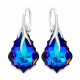 Sudraba auskari „Baroka VI (Meridian Blue)“ ar Swarovski® kristāliem