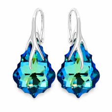 Sudraba auskari „Baroka VI (Bermuda Blue)“ ar Swarovski™ kristāliem